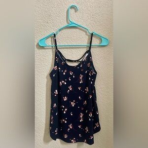 Kaileigh Navy Blue Floral Women’s Tank Top